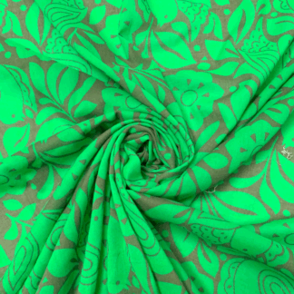 Poplin Fabric with leaf pattern | %100 cotton fabric LC11