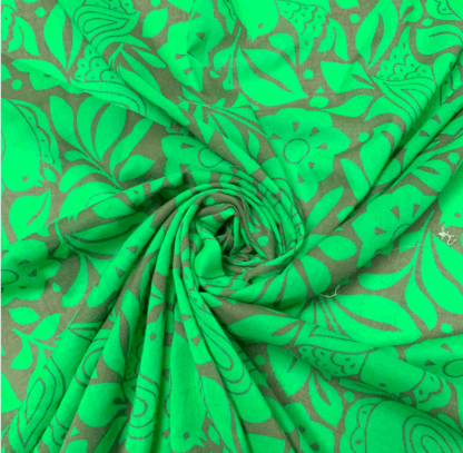 Poplin Fabric with leaf pattern | %100 cotton fabric LC11
