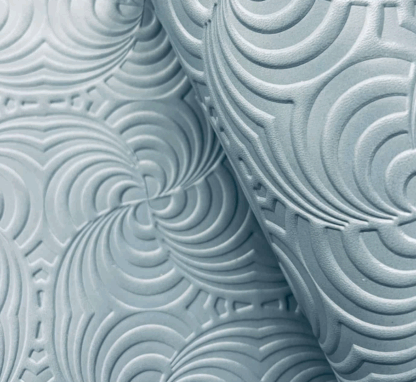 Blue Embossed Vinyl Fabric By The Yard For Bags LL36