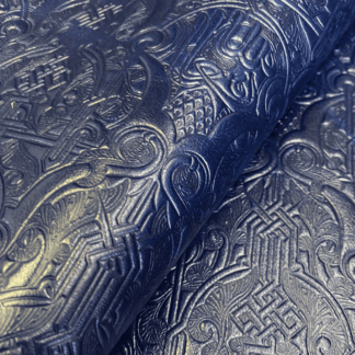 Embossed Navy Blue Material by the yard FL04