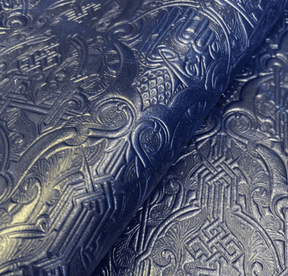 Embossed Navy Blue Material by the yard FL04