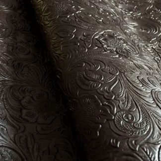 Embossed Vinyl Fabric Black for Bags LL38