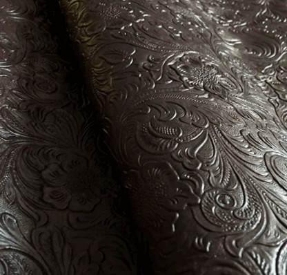 Embossed Vinyl Fabric Black for Bags LL38