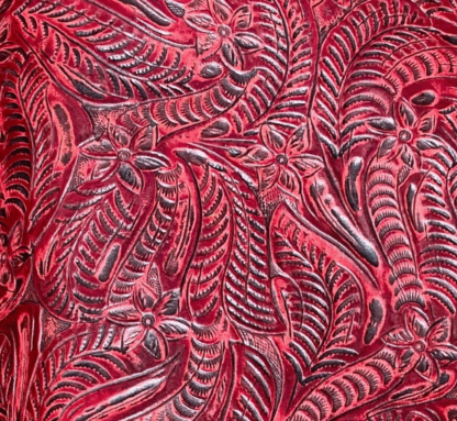 embossed empreinte red leather fabric LL22