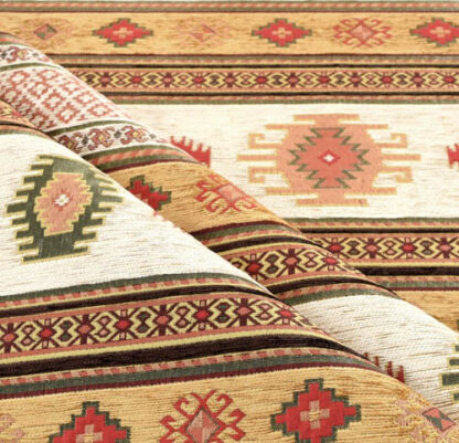 Brown Jacquard Fabric with big patterns GJ07