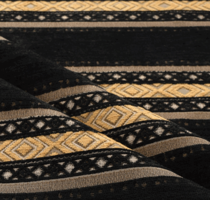 Black Canvas Fabric with big patterns GJ09