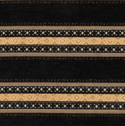 Black Canvas Fabric with big patterns GJ09 - Image 2
