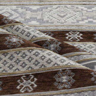 White and Brown Jacquard Fabric FJ02