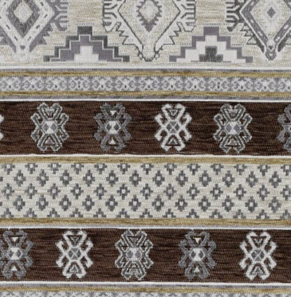 White and Brown Jacquard Fabric FJ02 - Image 2
