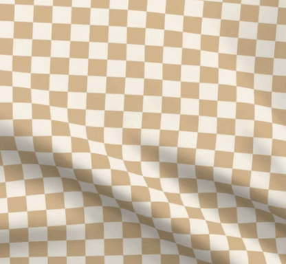 Damier Azur Leather Fabric | Cream Checkered Leather Material LL73