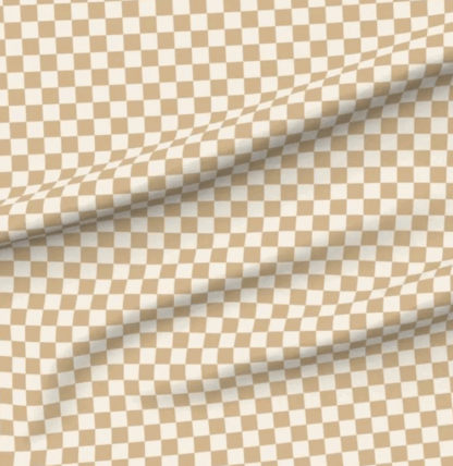Damier Azur Leather Fabric | Cream Checkered Leather Material LL73 - Image 2