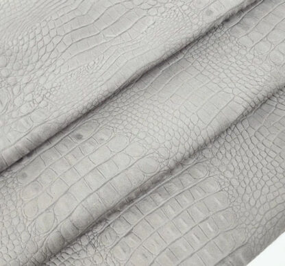 Grey Leather Fabric for hats, bags, upholstery, crafting ML06