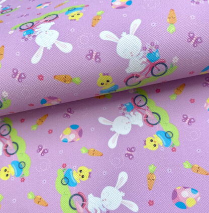 Leather Fabric Material Pink LL68